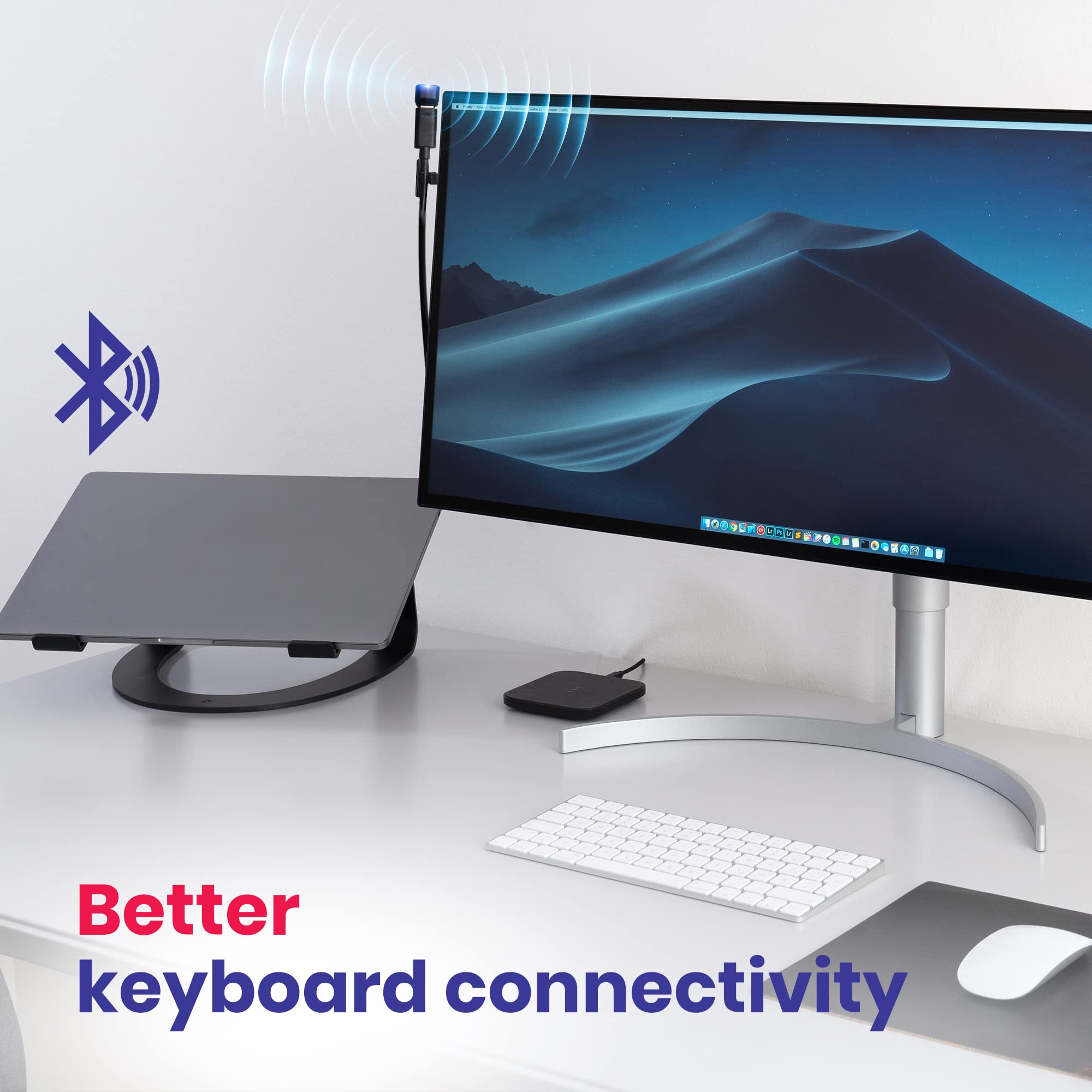 GTW Blue Beacon Bluetooth Extender & Headphones Headset Speakers Keyboard Mouse Adapter | Compatible with Plantronics Poly USB-C BT Dongle | Wireless Transfer for Computer Desktop Laptop MDA220 USB Hub | Ideal for Office Meetings & Home Entertainment