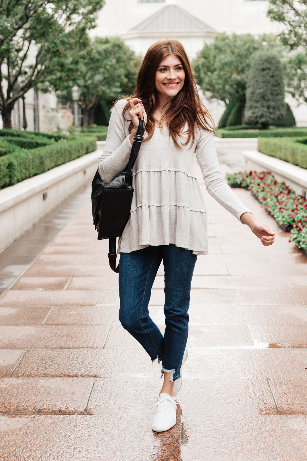 Stylish Gray Tiered Tops for Women | Trendy Layered Blouse | Perfect for Casual Outings, Office Wear & Date Nights