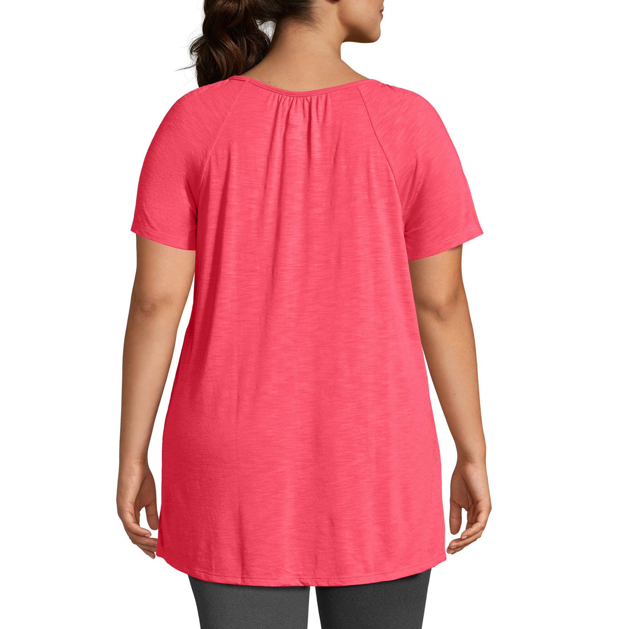 Just My Size Women's Slub Jersey Tunic Top with Crochet Trim - Comfortable Casual Wear for Plus Size Women | Perfect for Everyday Outfits & Layering