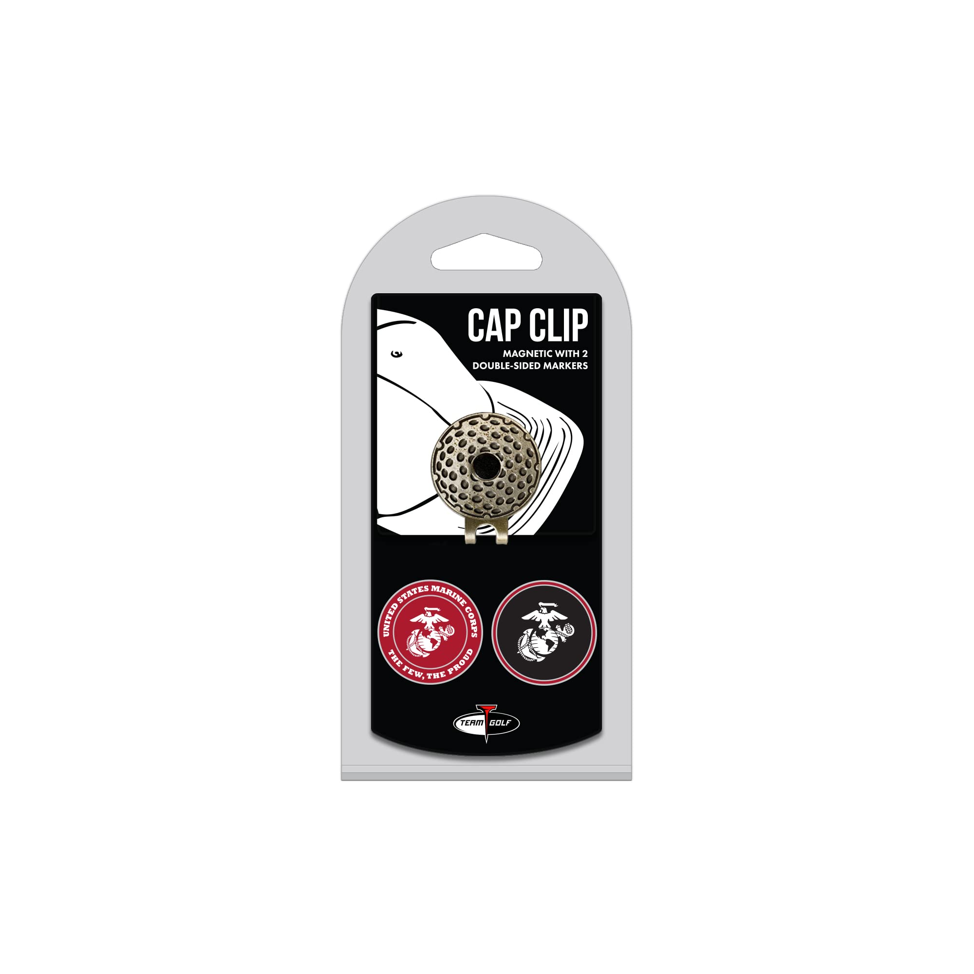 Team Golf Military Cap Clip with 2 Removable Double-Sided Magnetic Ball Markers - Easy Hat Attachment for Golfers | Perfect for Golf Courses & Outdoor Sports