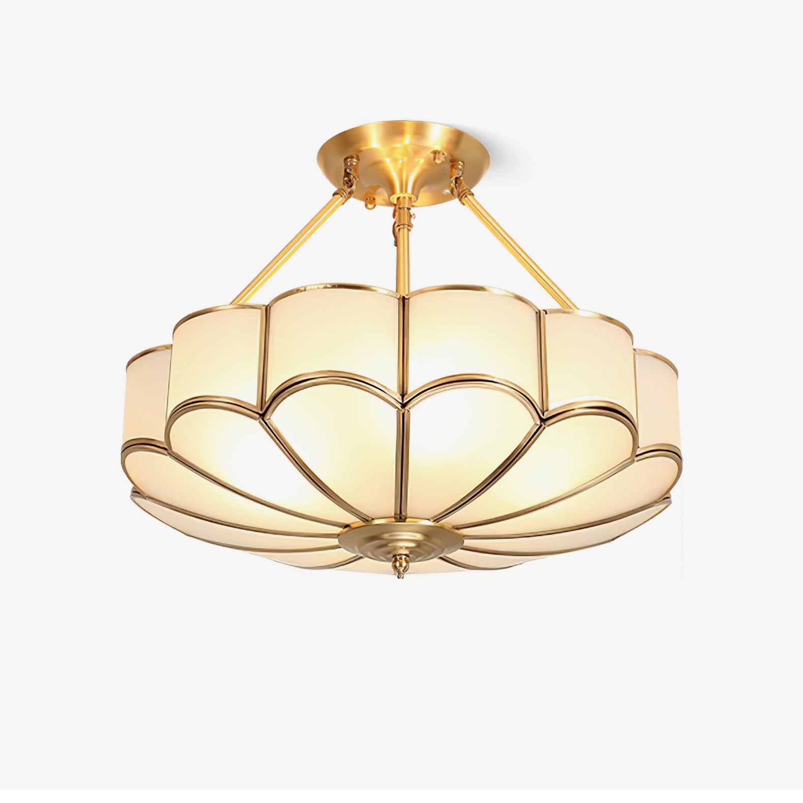 Elegant Flower Shaped Glass Ceiling Light Fixture - Modern Floral Chandelier for Living Room, Bedroom & Dining Room Decor