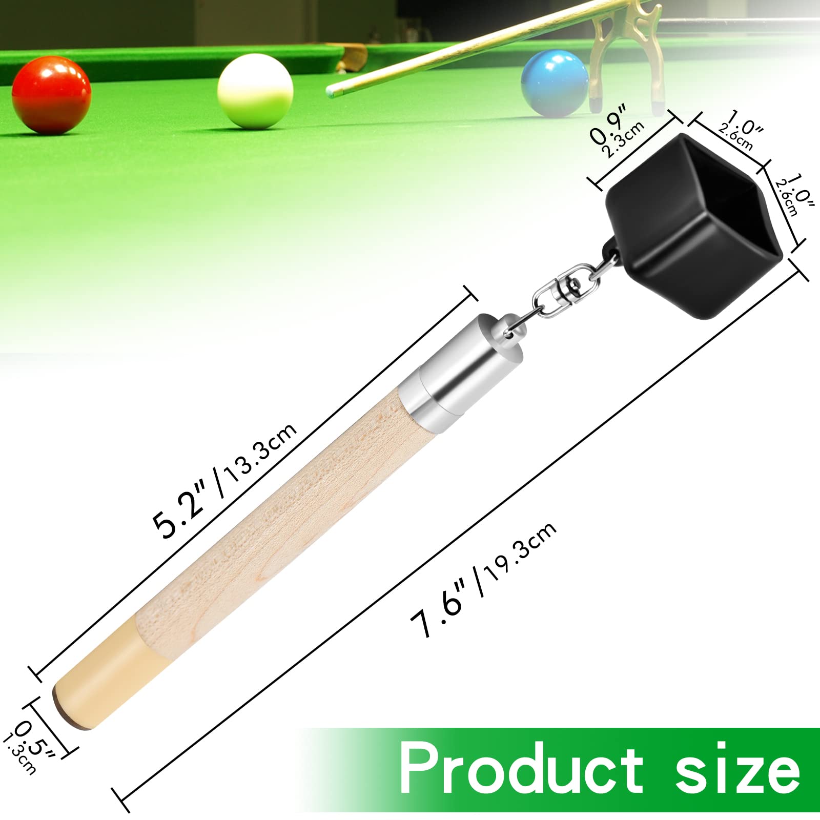 2 in 1 Portable Pick Pocket Chalk Cover & Tip Pricker Prep Tool - Billiard Cue Snooker Accessory, Pool Stick Chalk Holder (3 Models Available) for Professional & Home Game Use