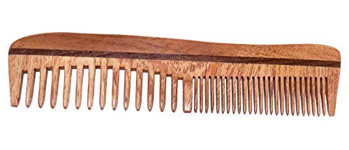 Organic Neem Wood Comb for Hair Growth & Anti-Dandruff - Natural Hair Care for Women & Girls - Travel-Friendly Ayurvedic Hairbrush - Promotes Scalp Health & Shiny Hair (Perfect for Daily Grooming, Travel, and Ayurvedic Hair Care Routines)