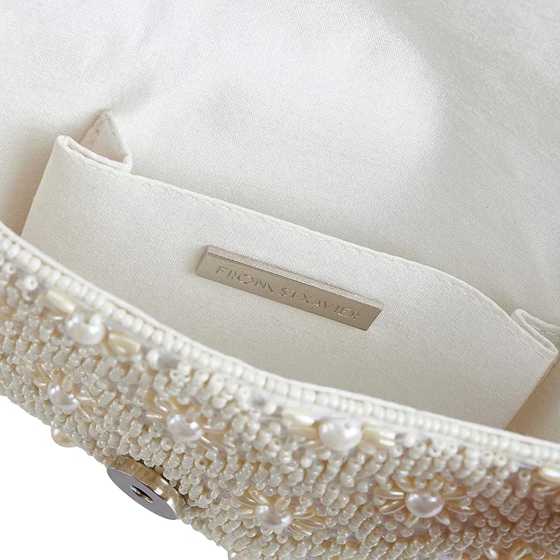Sophia Pearl Beaded Evening Clutch Bag for Women - Elegant Wedding Purse, Prom & Formal Events Accessory - Perfect for Brides, Dinners & Special Occasions