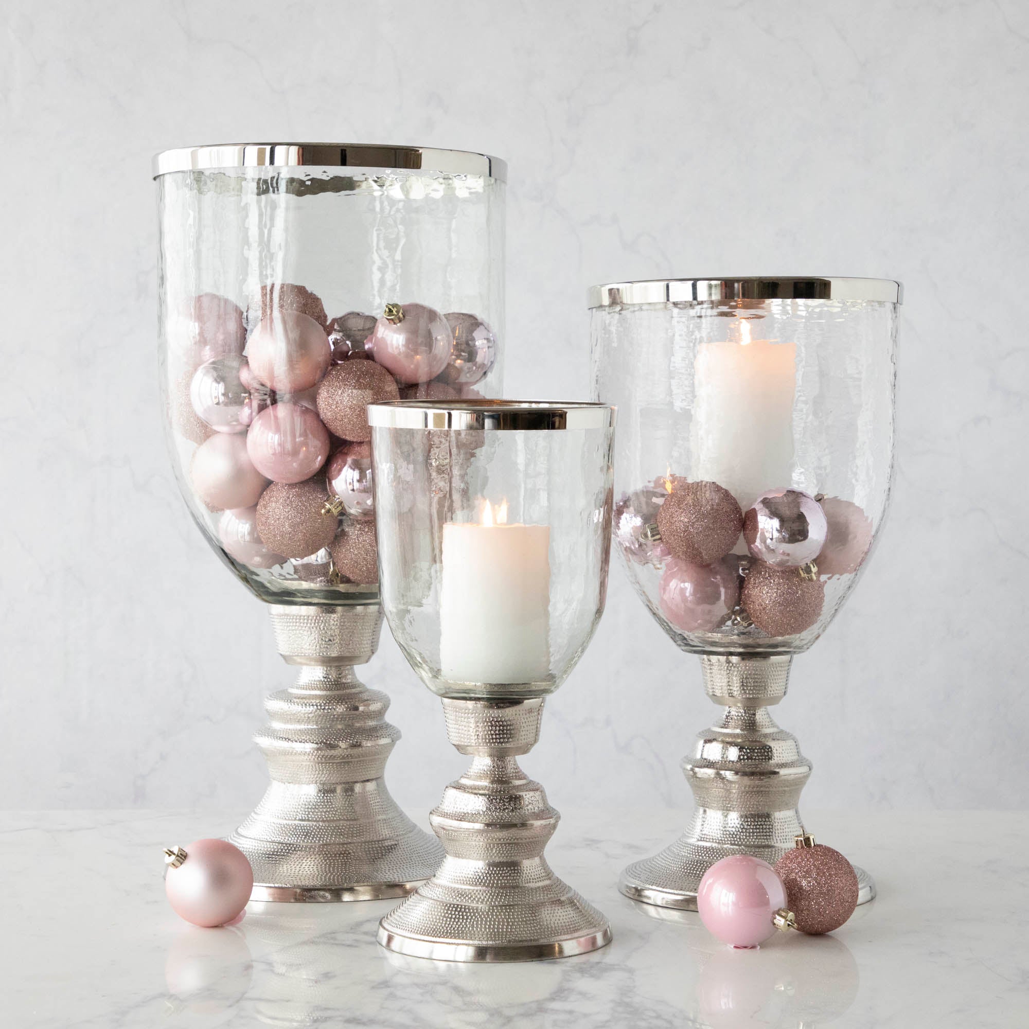 Elegant Glass Hurricane Candle Holders for Weddings, Dining Tables, and Home Decor - Centerpiece Candle Vases with Sturdy Base for Long-Lasting Flameless LED Candles