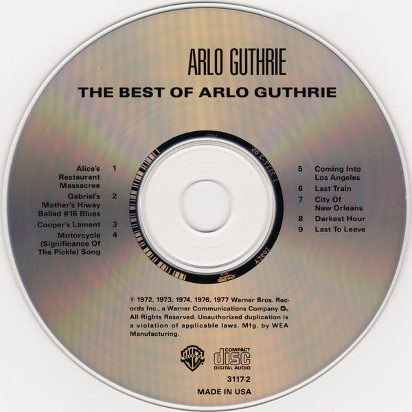 Arlo Guthrie - The Best Of Arlo Guthrie CD (Compilation, Reissue, Near Mint or Mint Condition) | Folk Music Collection, Vintage Album Gift for Music Lovers