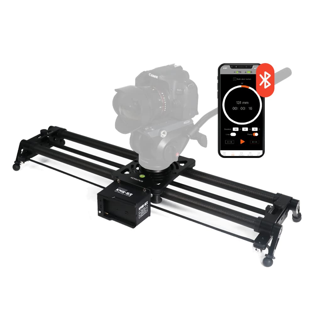 KONOVA P1S3 Wireless Motorized Carbon Fiber Camera Slider for DSLR, Mirrorless & Smartphones - 100cm (39.4
