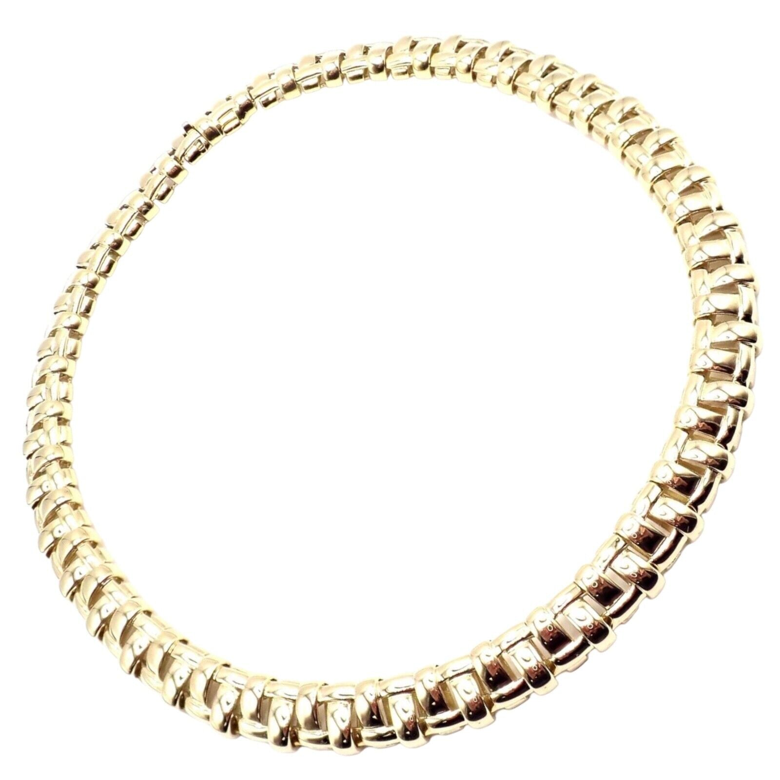 Authentic Tiffany & Co Vannerie 18k Yellow Gold Basket Weave Necklace 2002 - Luxury Jewelry for Women, Perfect for Weddings, Anniversaries & Special Occasions