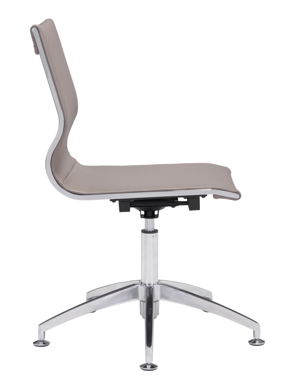 Zuo Modern Glider Conference Chair - Vinyl Taupe Swivel Office Chair for Comfortable Meetings & Home Office - Perfect for Conference Rooms, Executive Offices & Workstations