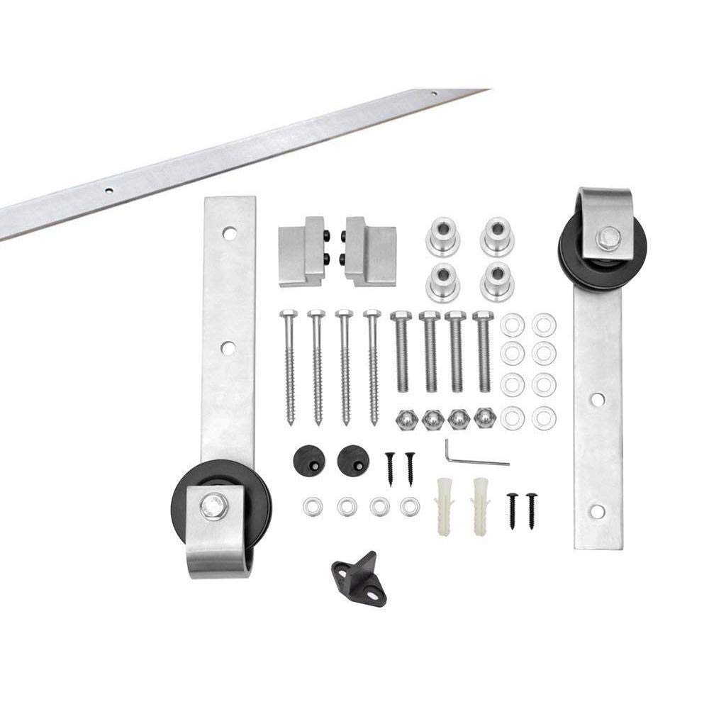 TMS Paneled Wood Colonial Maple Stained K Series DIY Barn Door with Sliding Hardware Kit - 84