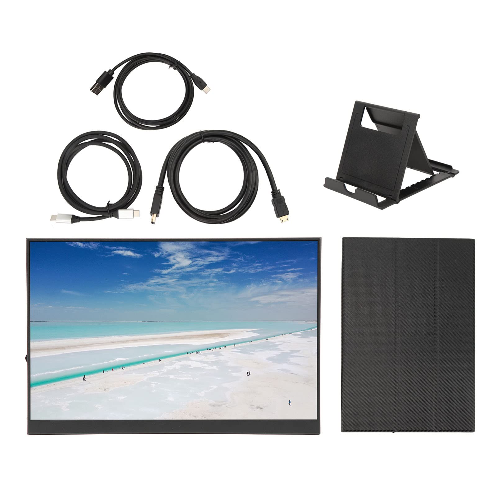 GOWENIC 16 Inch Portable Monitor - 2K HD IPS Screen with Dual Speakers & Multiple Ports | Lightweight Travel Monitor for Laptop, Smartphone & Gaming | Perfect for Work, Travel & Entertainment