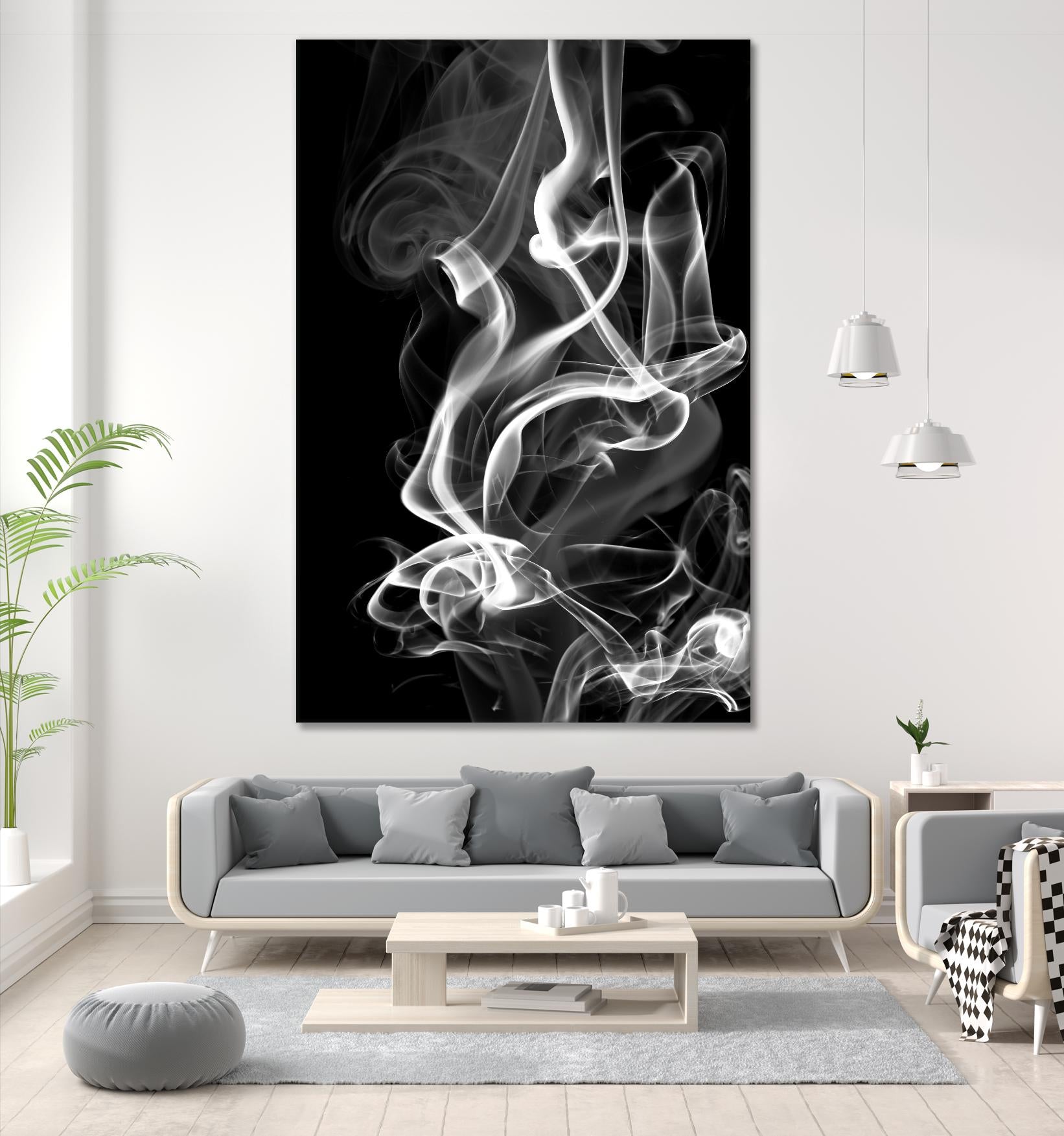 Black Smoke Abstract Art Print - Modern Wall Decor for Living Room, Bedroom & Office - Unique Home Decor & Gift Idea