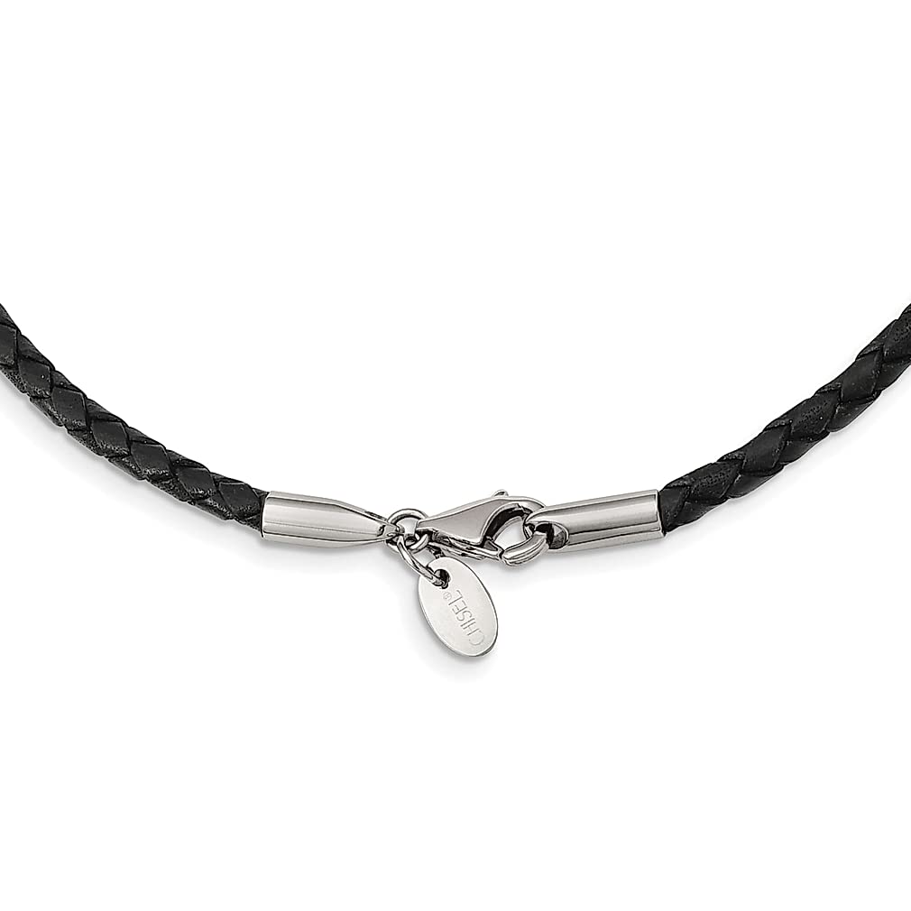 ICE CARATS 3mm Leather Weave 20 Inch Chain Necklace with Pendant - Stylish Women's Fashion Jewelry Gift for Her - Perfect for Casual Wear, Date Nights & Special Occasions