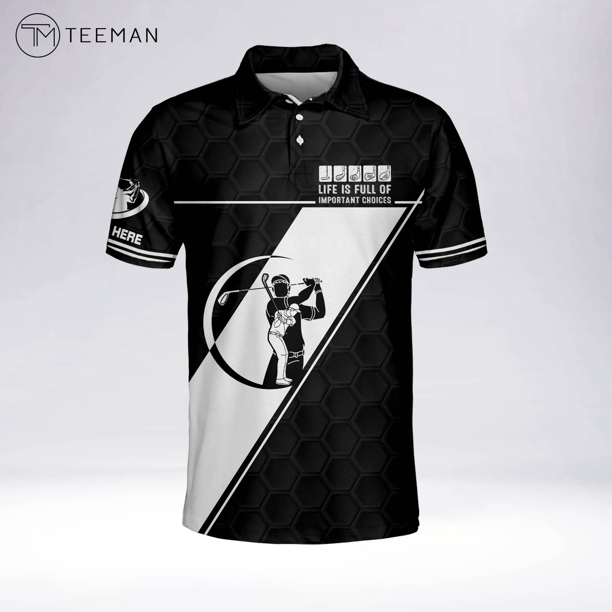 Funny Personalized Golf Polo Shirts for Men - Dry Fit Short Sleeve for Golf & Casual Wear