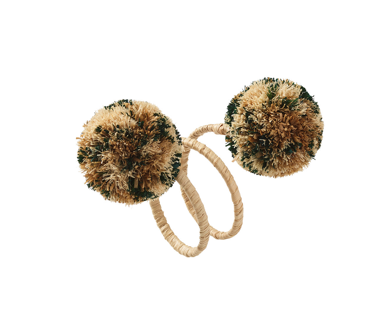 Casbah Napkin Ring Set of 4 - Natural & Green Handmade Tableware for Elegant Dinner Parties & Holiday Decor