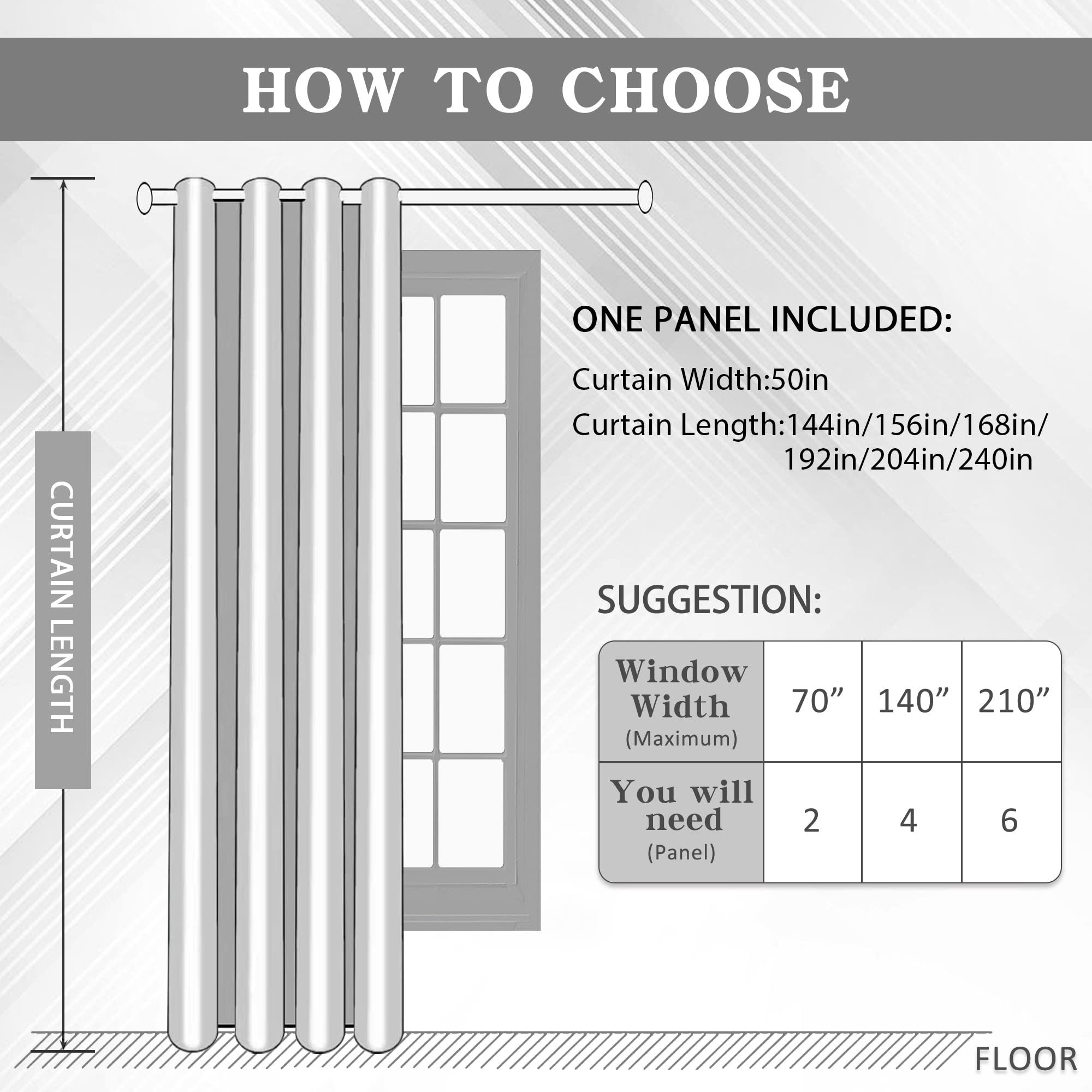 MASWOND Extra Long 16ft Velvet Curtains - Thermal Insulated Blackout Drapes with Noise Reduction for Loft & 2 Story Living Room - 52
