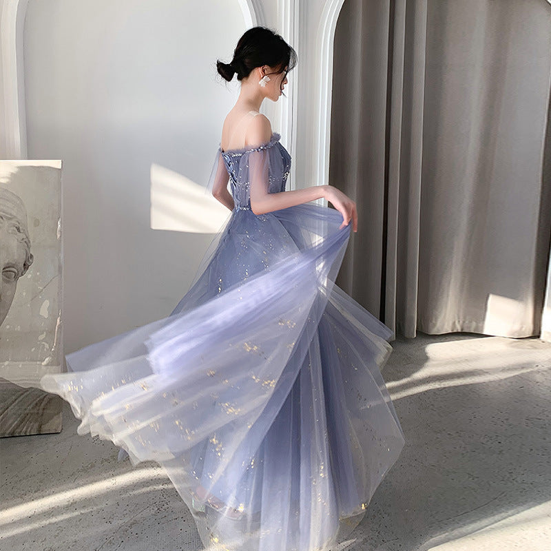 Off Shoulder A-Line Tulle Prom Dress - Shiny Formal Evening Gown for Homecoming, Wedding & Special Occasions | Style 639