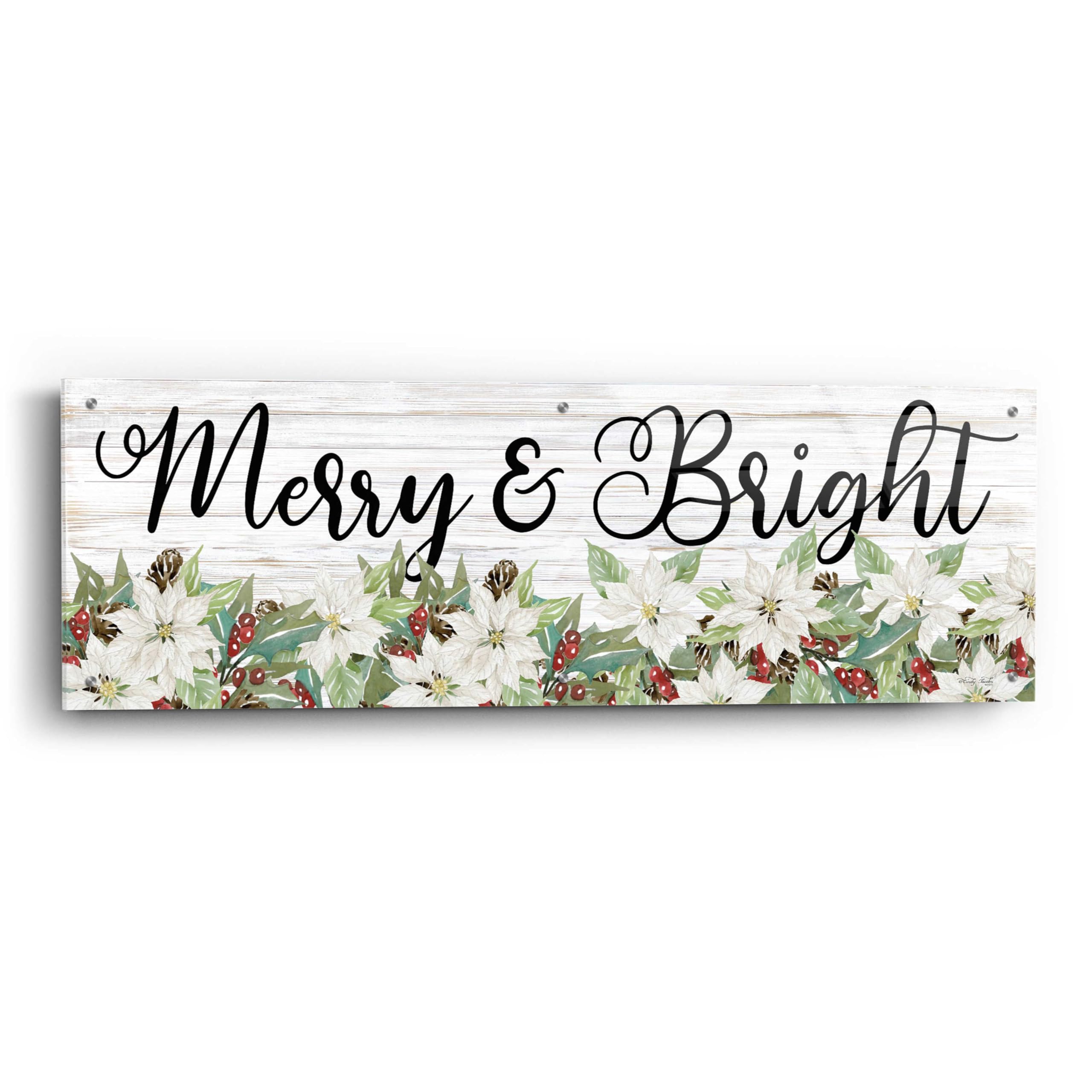Epic Art 'Merry & Bright' by Cindy Jacobs - 48x16 Inch Acrylic Glass Wall Decor - Perfect for Living Room, Bedroom & Office Decoration