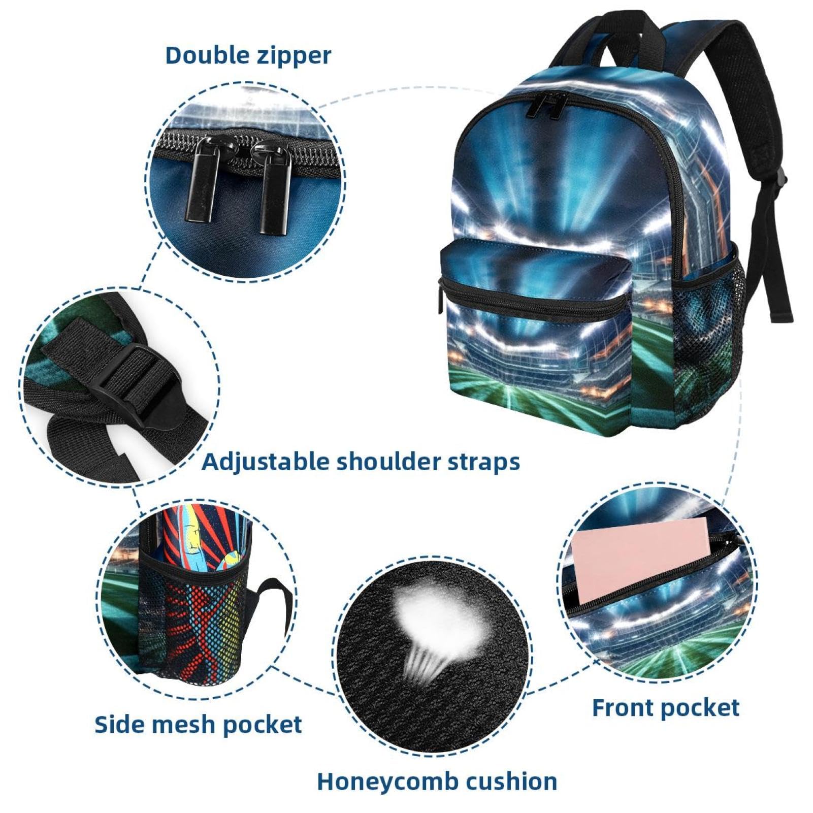Best Travel Backpack for Women & Men - Lightweight Durable Hiking Backpack for Football Soccer Stadium & Outdoor Adventures