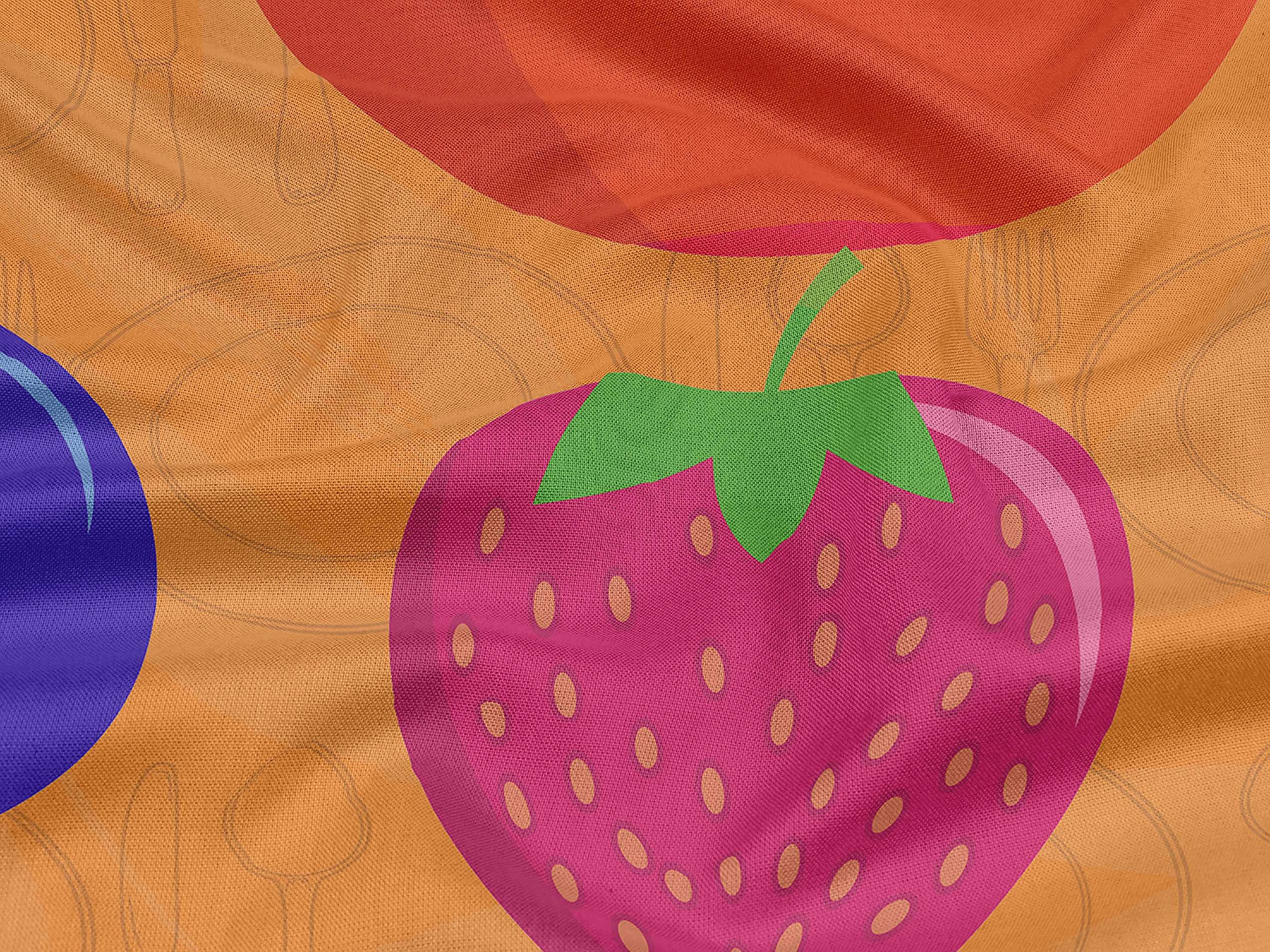 oneOone Rayon Orange Fruit Print Fabric by The Yard - 56 Inch Wide for DIY Clothing, Dresses, Quilting & Home Decor Sewing Projects
