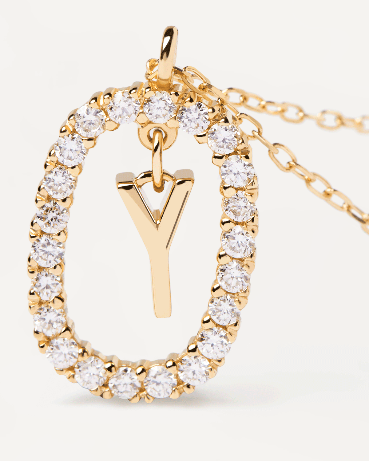 GRID 7 Diamonds & 14K Yellow Gold Letter Y Initial Necklace - Elegant Bridal Jewelry Gift for Women, Perfect for Weddings, Anniversaries & Special Occasions