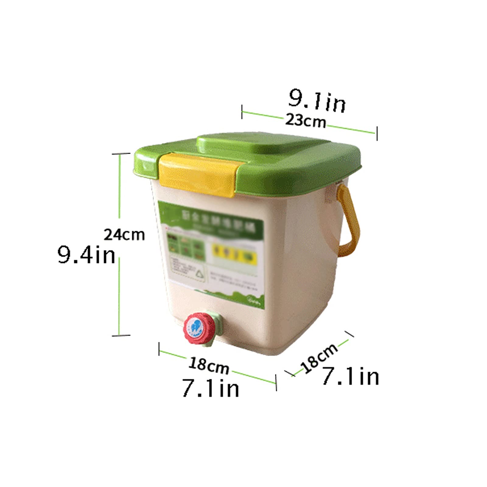 Odorless 3 Gallon Compost Bin for Kitchen & Garden - Eco-Friendly Indoor Compost Pail with Carry Handle, Easy to Clean Food Waste Recycling Bin | Perfect for Organic Waste Collection, Composting, and Sustainable Living