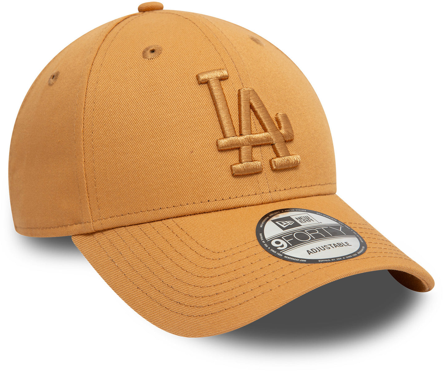 Los Angeles Dodgers New Era 9Forty League Essential Tan Adjustable Baseball Cap - Official MLB Hat for Men & Women, Perfect for Baseball Games, Streetwear & Casual Outfits