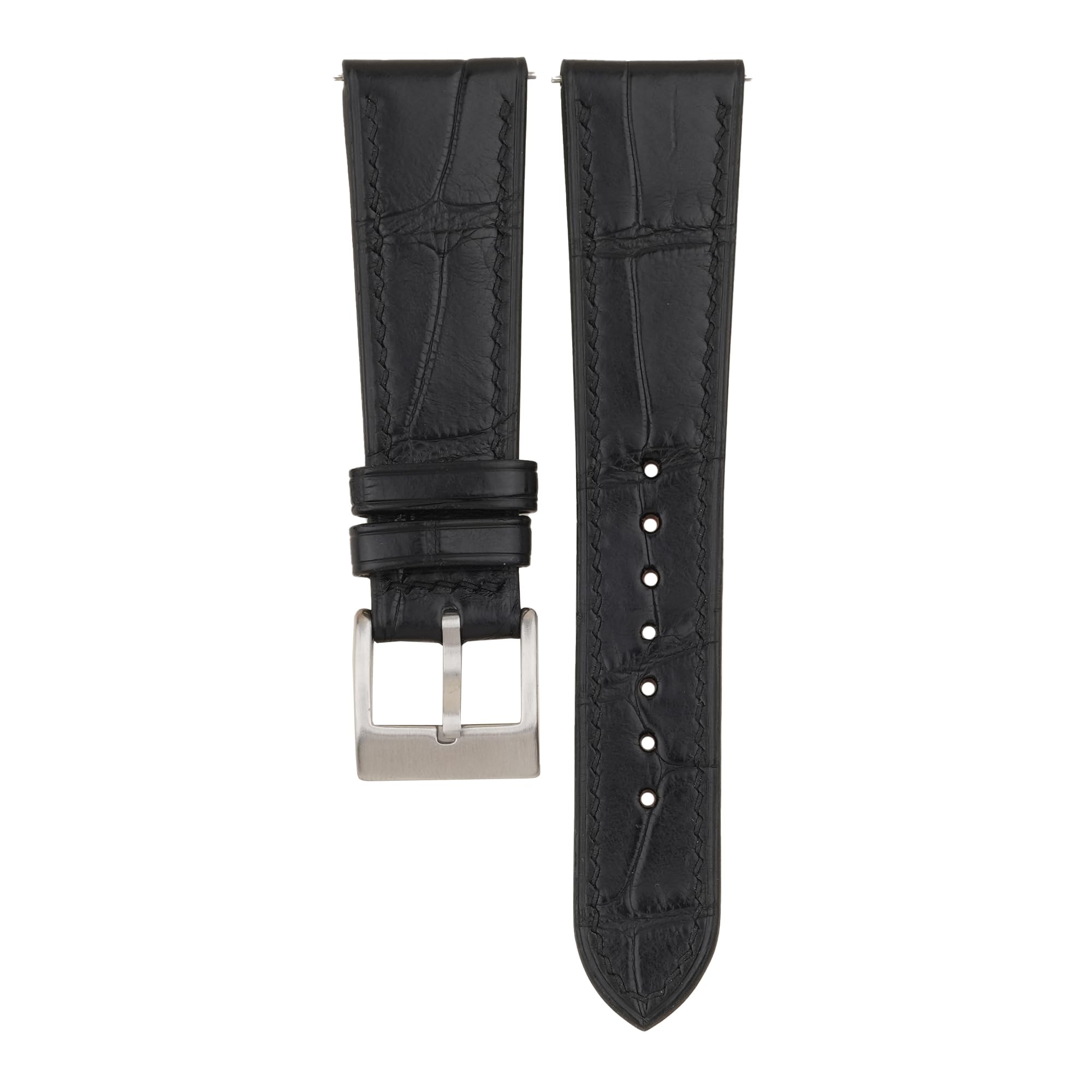 Handmade Genuine Alligator Leather Watch Band - Quick Release Pearl White Epsom Leather Strap for Men & Women (16mm 18mm 19mm 20mm 22mm) - Perfect for Luxury Watches, Dress Occasions & Everyday Wear