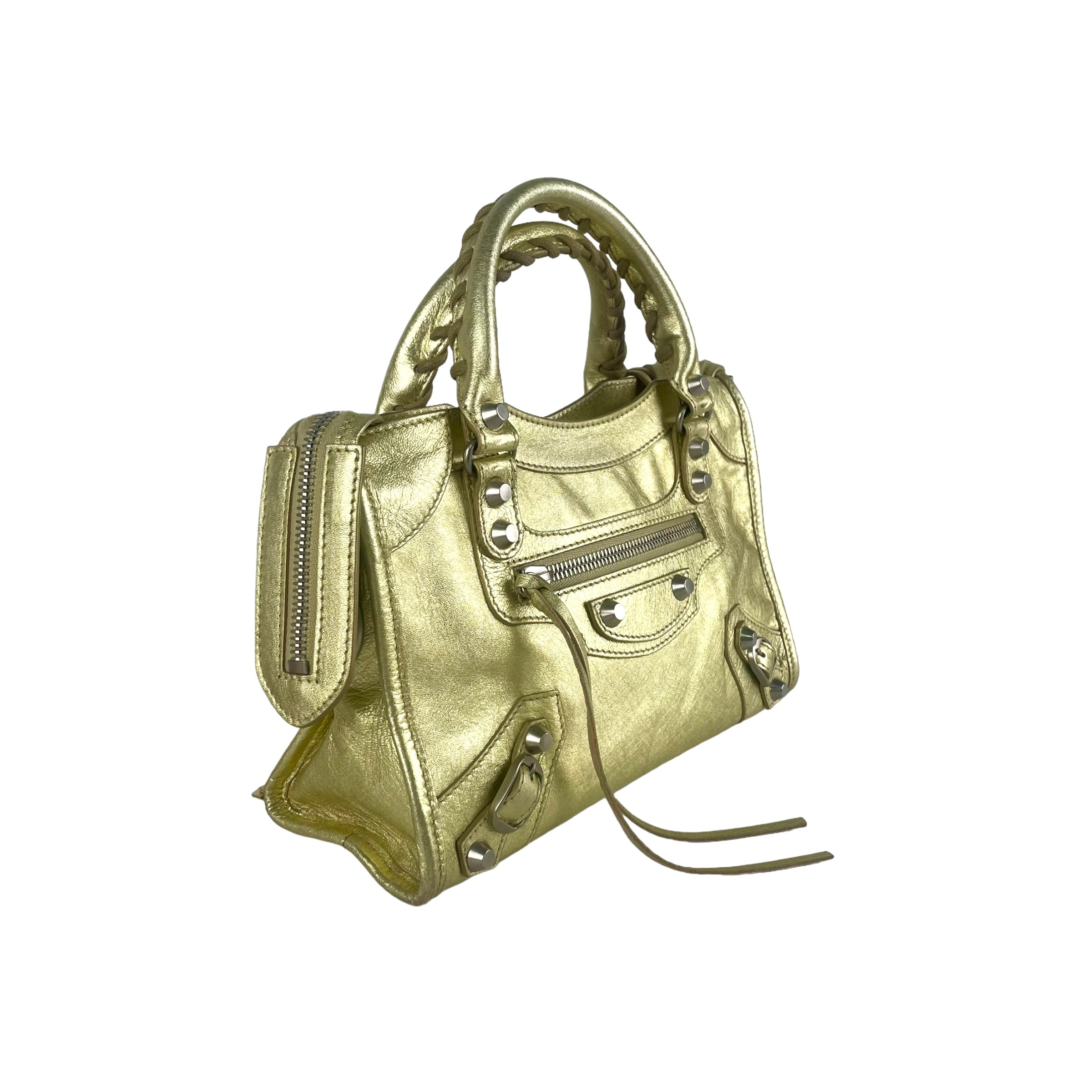 Balenciaga City Mini Gold Crossbody Bag - Luxury Designer Handbag for Women | Perfect for Everyday Use, Travel & Night Out