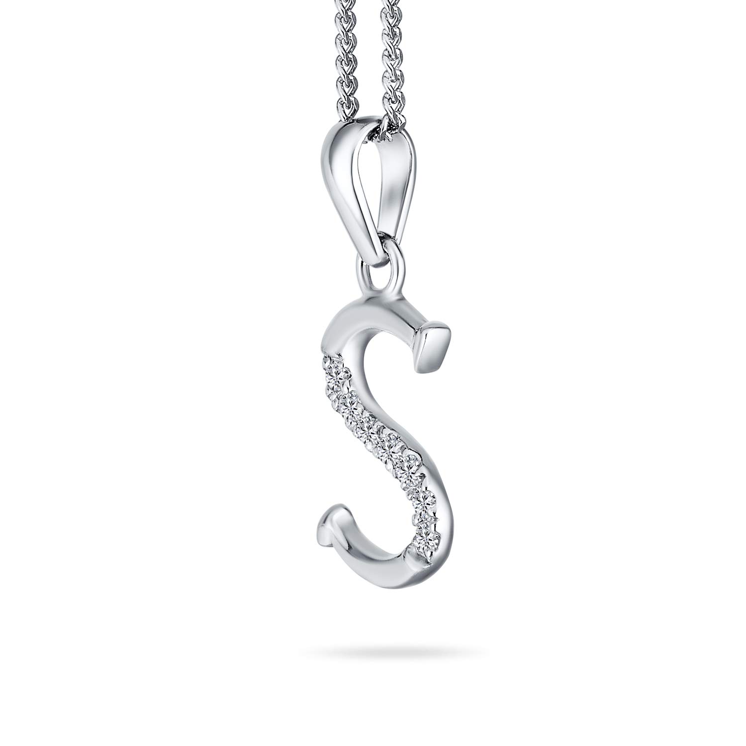 Elegant ABC Cubic Zirconia Initial Necklace - .925 Sterling Silver for Women | Perfect Gift for Teens & Special Occasions