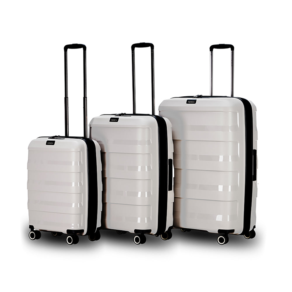 Tosca Comet Set of 3 Suitcases (29in, 25in, 20in) - Cobblestone Color - Lightweight Durable Luggage for Travel, Business Trips & Vacations