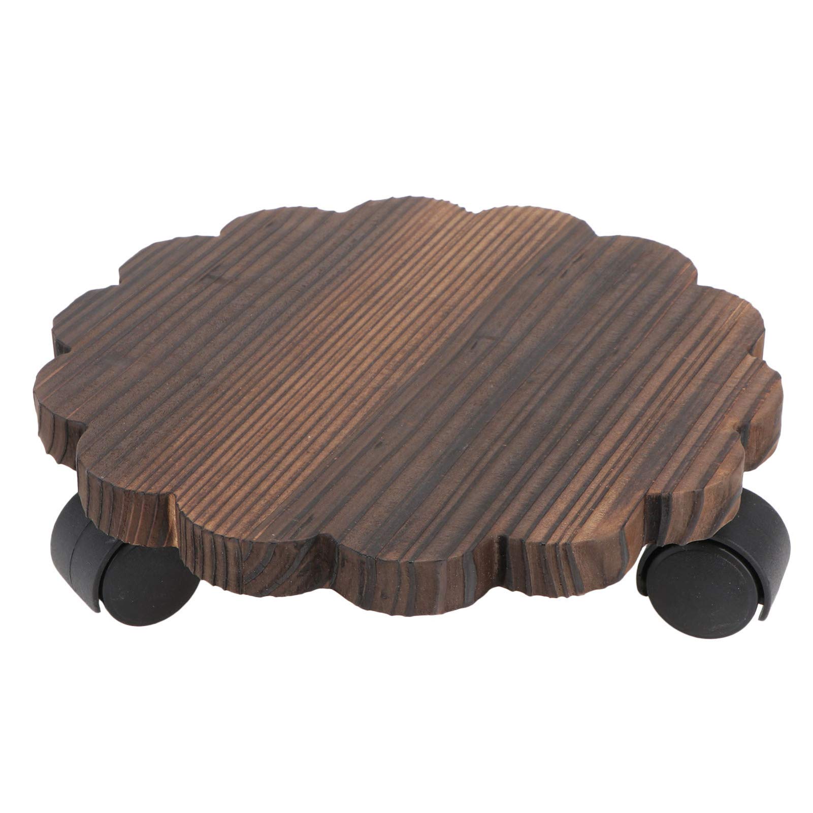 Sturdy Rolling Plant Stand with Wheels - 20cm Heavy Duty Wood Plant Caddy Tray for Indoor & Outdoor Use | Perfect for Garden, Patio, Living Room & Balcony Decor