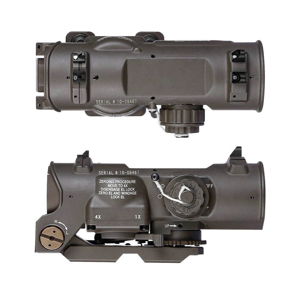 Tactical Rifle Scope 1-4x24 Red Illuminated Dual Purpose Scope with Red Dot Sight - Perfect for Hunting, Shooting & Tactical Use - Includes Rubber Covers for Protection