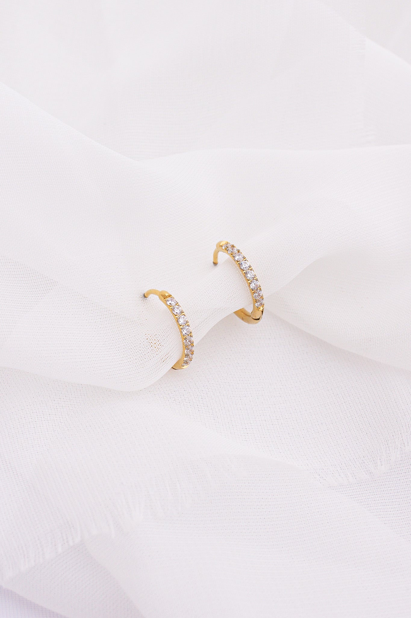 Mini Crystal Hoop Earrings - Sparkling Dainty Stud Earrings for Women | Perfect for Parties, Weddings & Everyday Wear