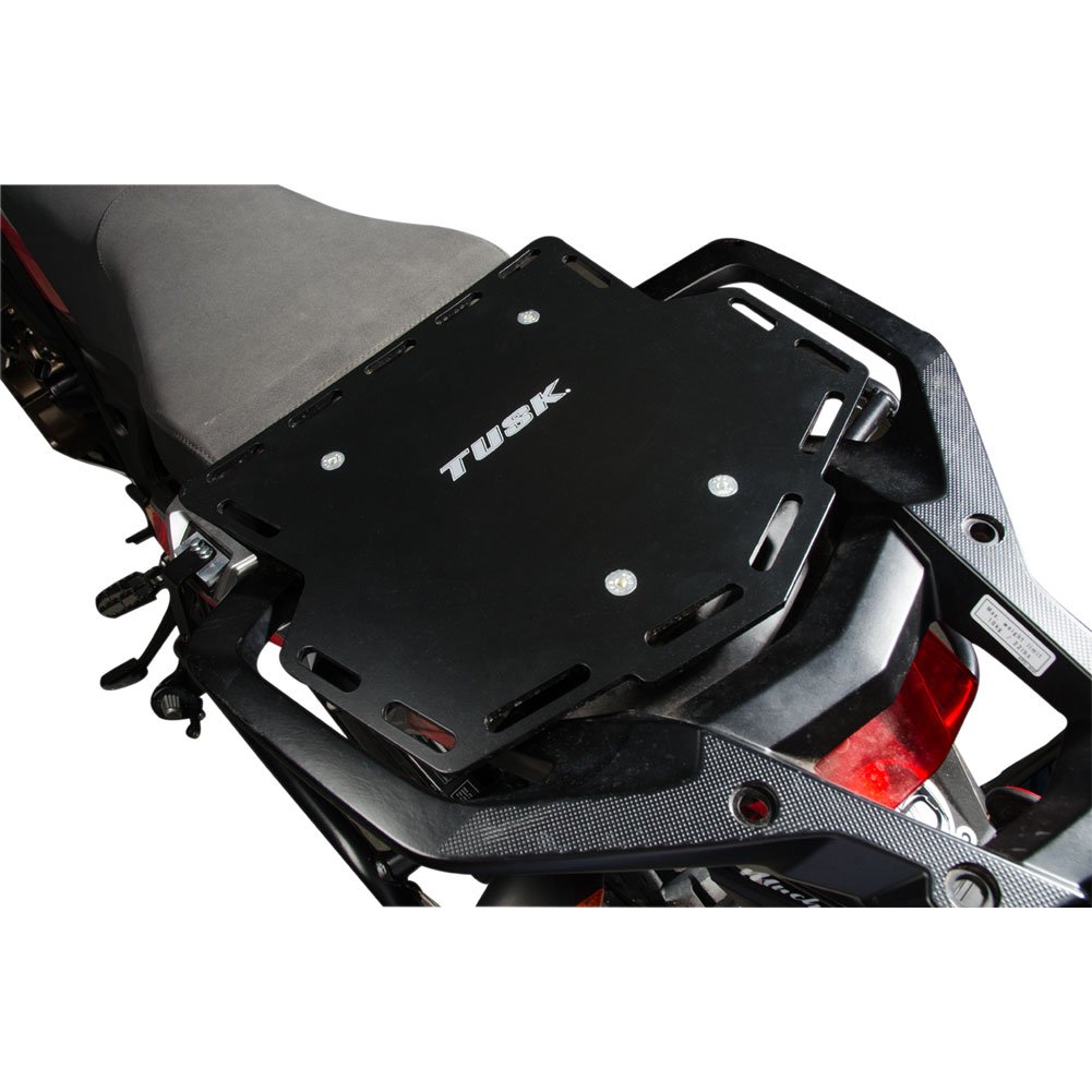 TUSK Motorcycle Pillion Rack - Heavy Duty Rear Luggage Rack for Adventure & Touring Bikes - Perfect for Long Distance Travel & Off-Road Camping Gear Storage