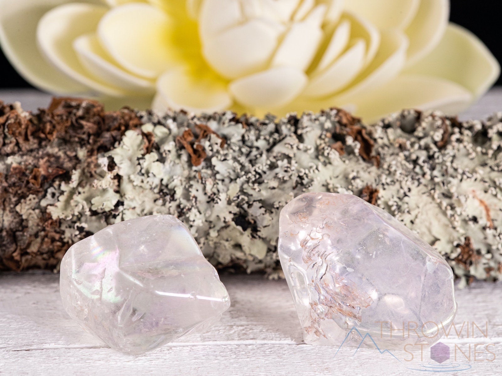 Clear AURA QUARTZ Tumbled Stones - Natural Healing Crystals for Meditation, Chakra Balancing & Positive Energy | Perfect for Home Decor, Yoga Spaces & Spiritual Gifts