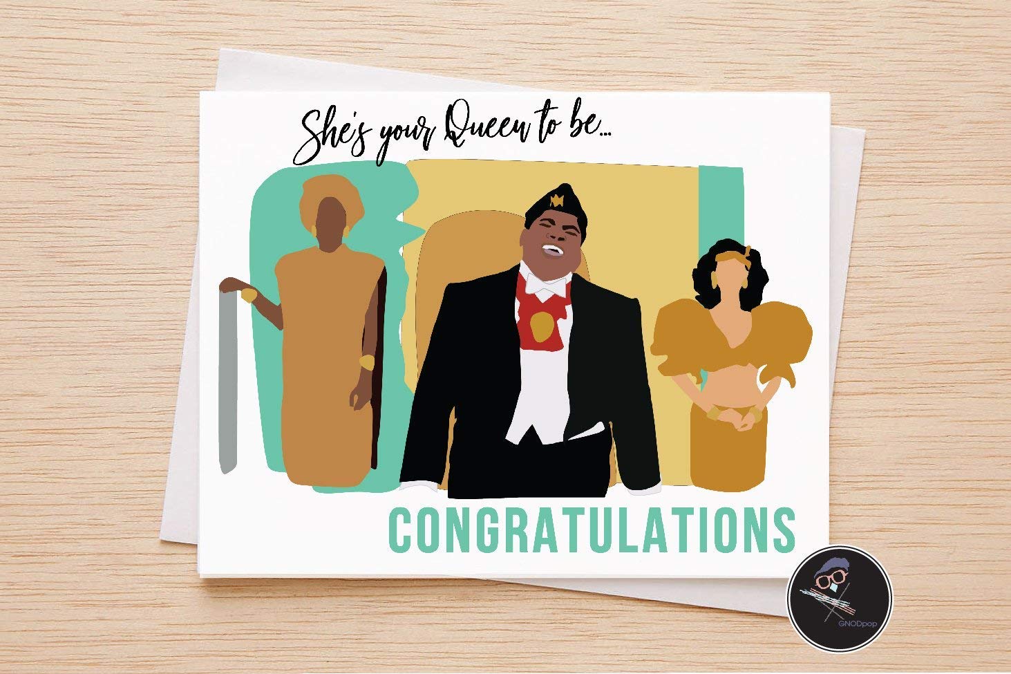 Funny Wedding Engagement Card - She's Your Queen To Be Congratulations - Perfect for Coming to America Theme & Bridal Shower - Great for Couples, Bridesmaids & Wedding Guests