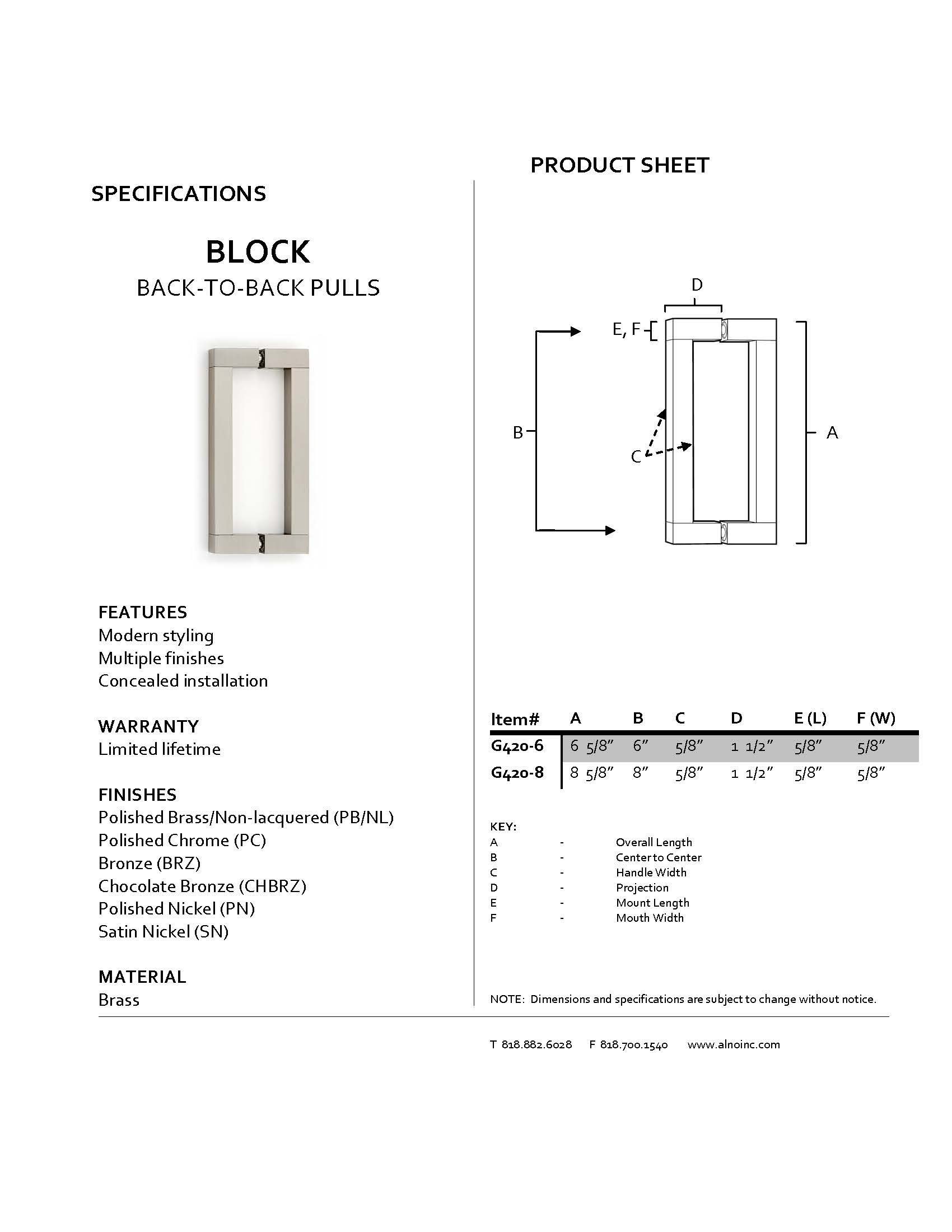 G420-6-PN Modern Back-to-Back Cabinet Pull in Polished Nickel - Perfect for Kitchen Cabinets, Bathroom Vanities & Furniture Drawers