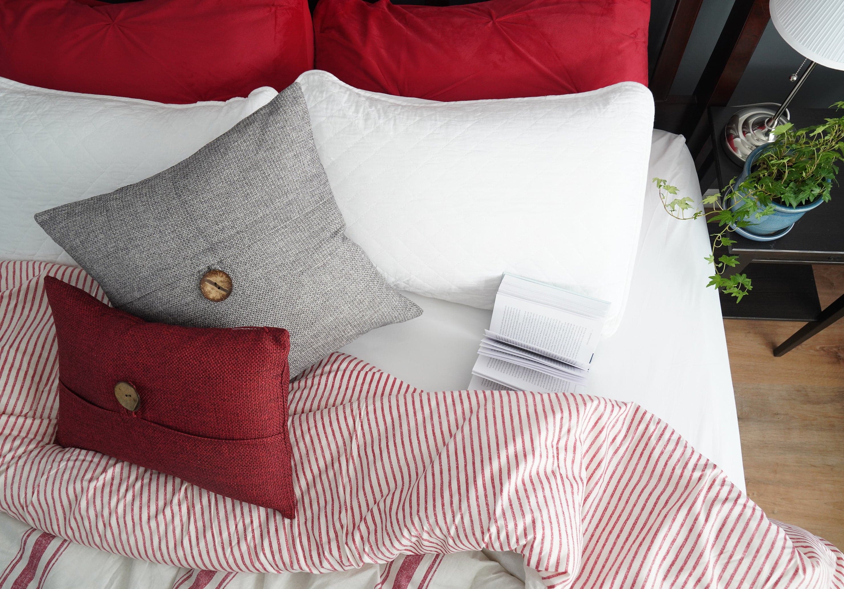 Linen Texture Woven Button Decorative Pillow Cover - Soft Bohemian Style Cushion Case for Sofa, Bed, Living Room & Home Decor