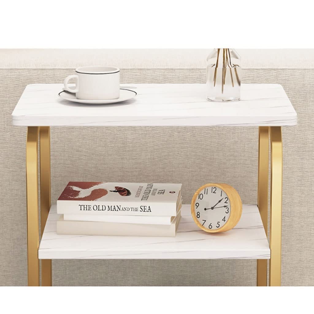 Industrial Style Two-Tier Side Table with Storage Basket - End Table for Living Room, Bedroom, Office & Balcony | Space-Saving Home Decor & Organization Solution