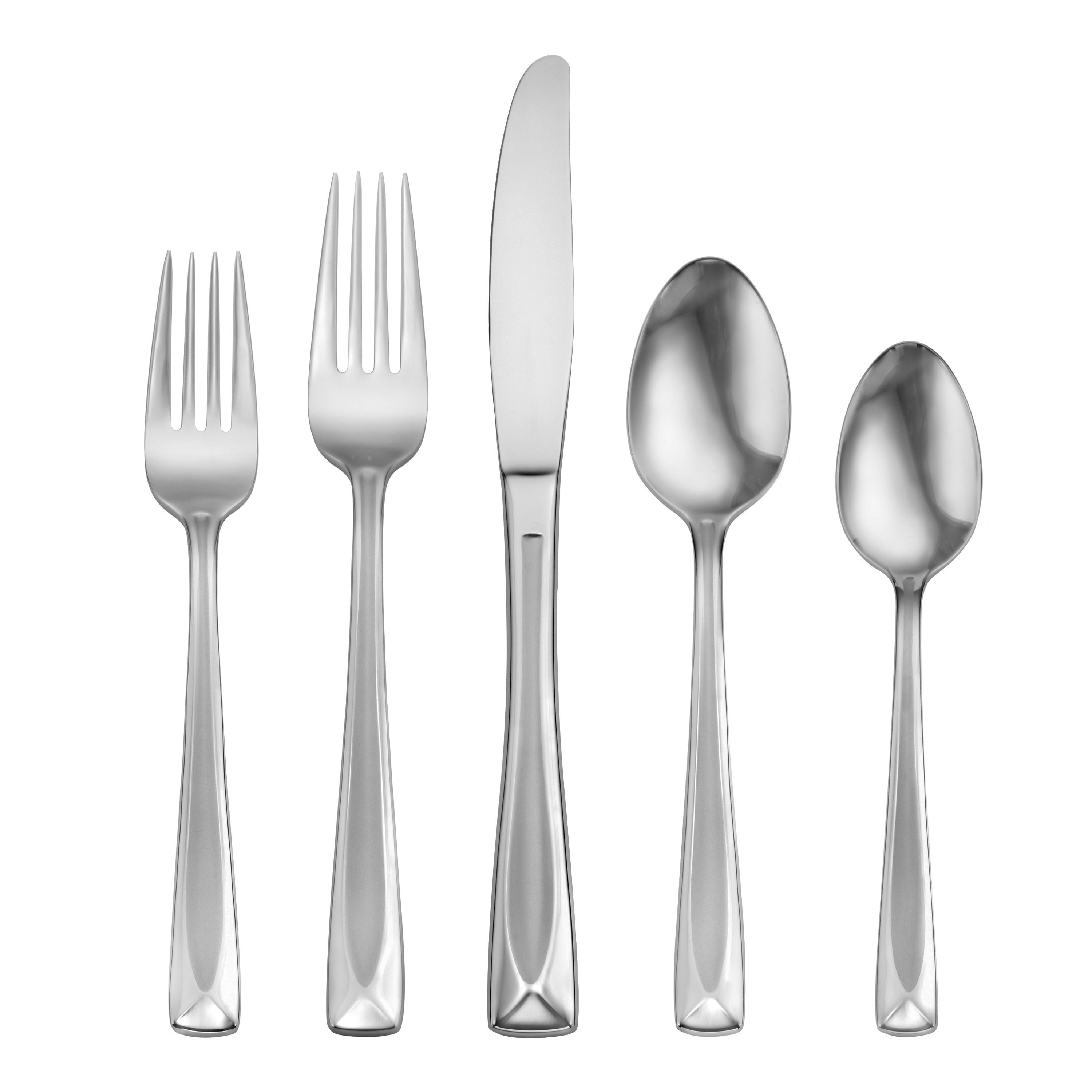 Lincoln Satin 45-Piece Flatware Set - Stainless Steel Silverware for 8 - Elegant Dining Utensils for Everyday Use & Special Occasions