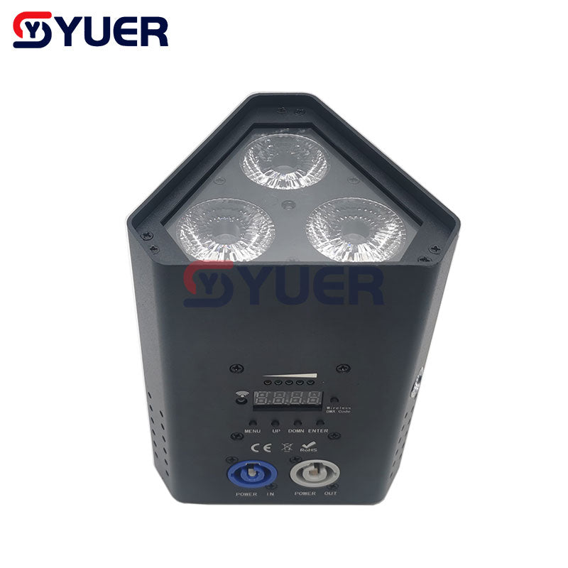 YUER™ 54W Mini LED Par Light with DMX Wireless RGBWA UV 6IN1 - Battery Powered DJ Stage Lighting with 2.4Ghz Remote | Perfect for Nightclubs, Concerts, Weddings & Live Performances