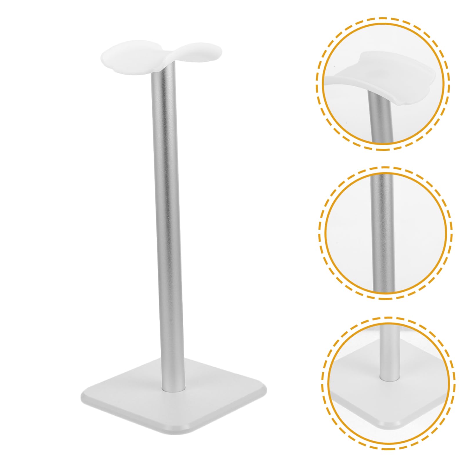Universal Aluminum Alloy Headphone Stand with Weighted Base - Detachable Desk Hook Holder for Multiple Brands (White) - Perfect for Office, Gaming Setup & Headphone Storage