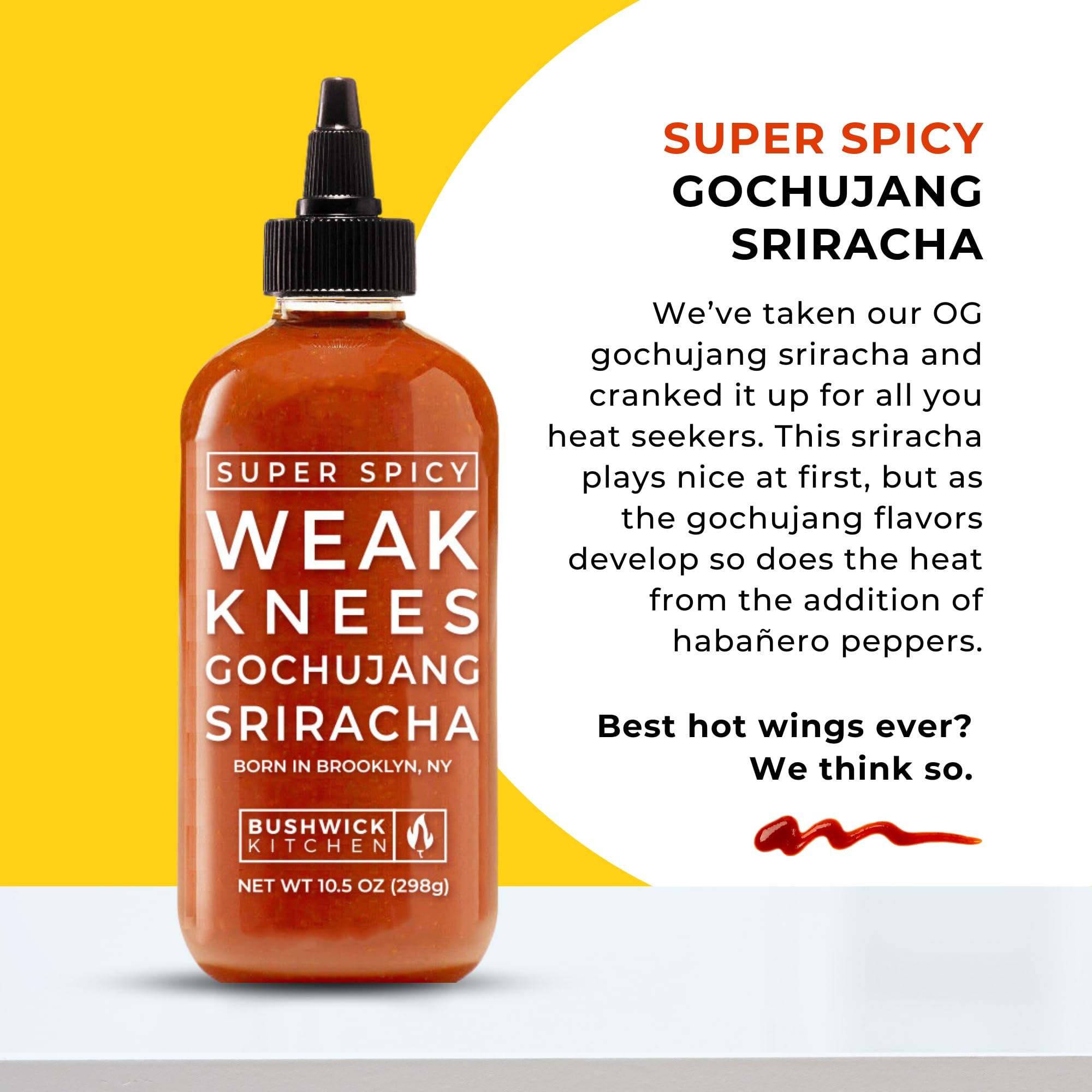 Bushwick Kitchen Sriracha Gift Set - 3 Hot Sauces & Recipes for Cooking