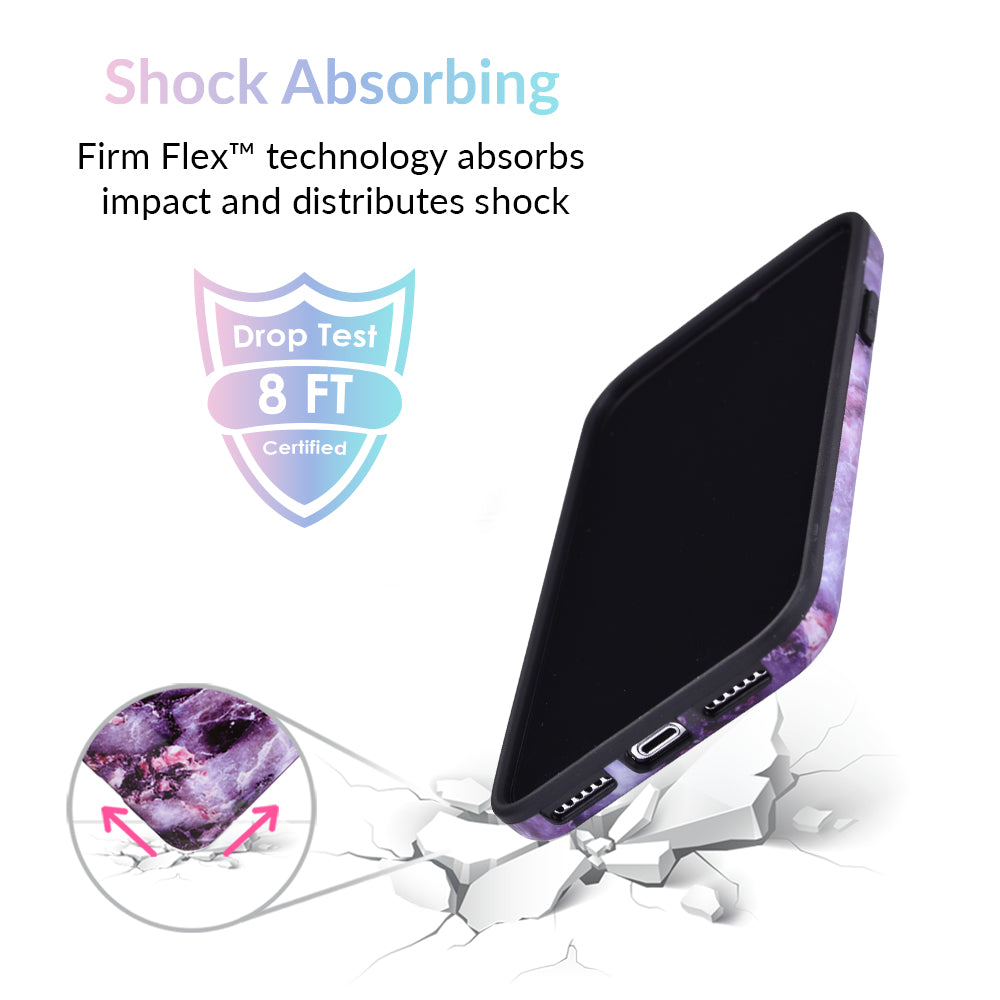 Premium Purple Stone Marble iPhone Case - Elegant & Durable Protective Cover for iPhone [Model Numbers] - Perfect for Work, Travel & Everyday Use