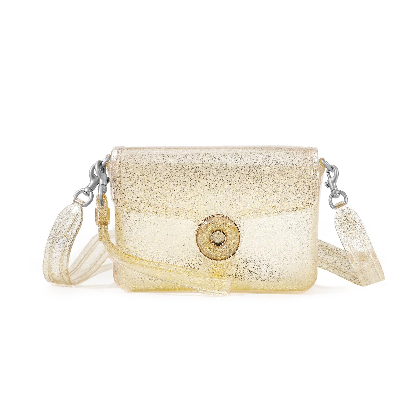 Jelly Tabby Bag - Clear Crossbody Bag for Women with Chain, Vintage-Inspired Convertible Wristlet & Shoulder Purse | Perfect for Concerts, Festivals, Beach & Everyday Use
