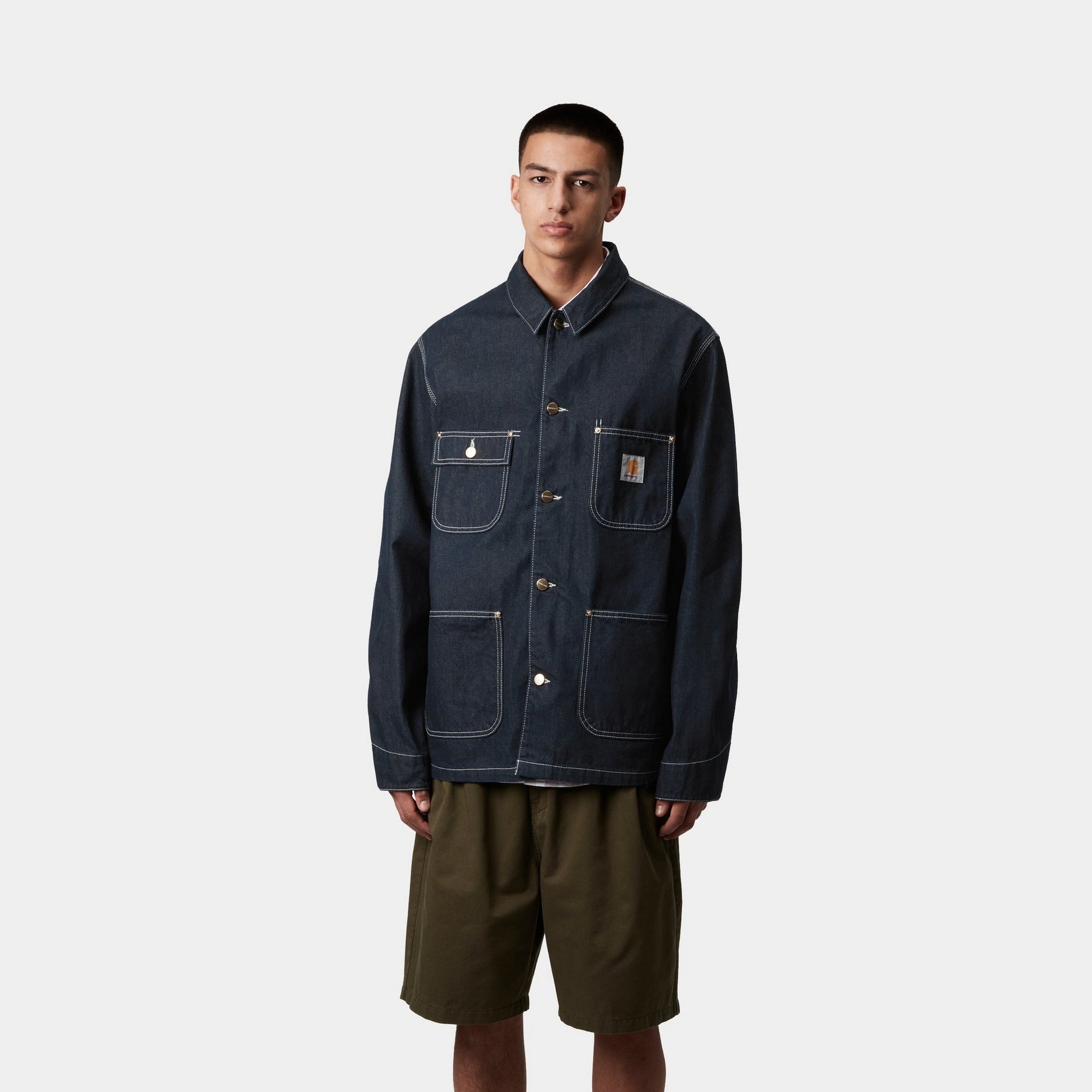 OG Chore Coat Spring Denim Jacket - One Wash Blue Denim Workwear for Men | Casual Wear, Outdoor Activities & Spring Layering