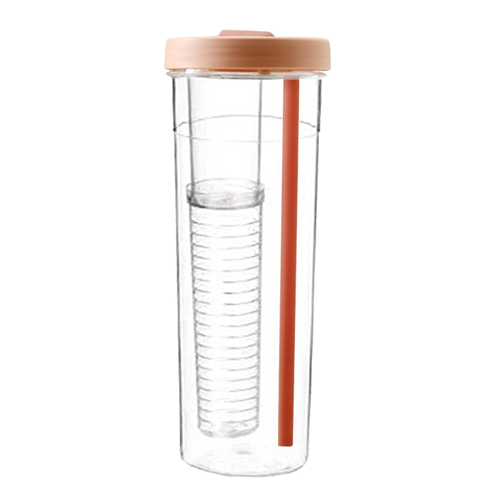 Foldable Straw Water Bottle with Removable Strainer - BPA-Free Plastic Travel Water Bottle for Gym, Hiking & Outdoor Activities - Leak-Proof & Cute Color Cups (One Size)