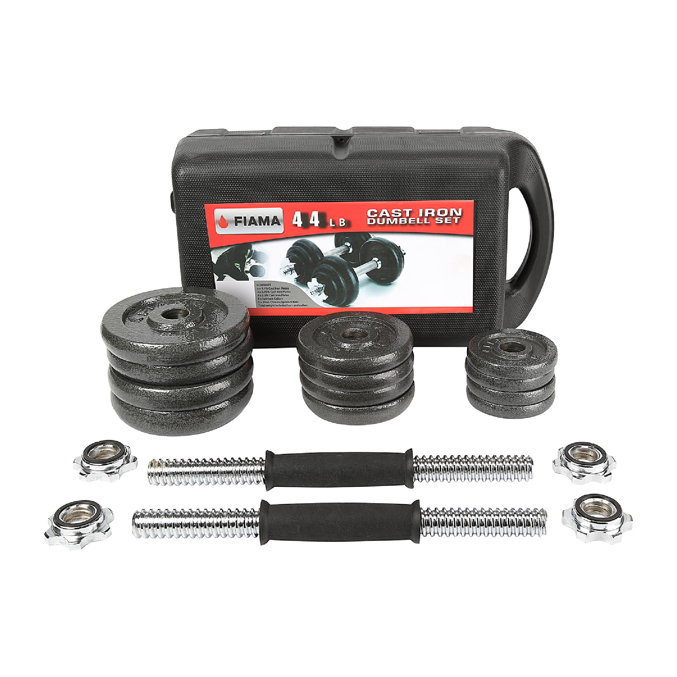 Fiama Fitness F-Basic Adjustable Dumbbell Set with Anti-Roll Design & Non-Slip Grip - Home Gym Equipment for Strength Training, Weight Lifting & Full Body Workouts - Perfect for Small Spaces & Daily Exercise Routines