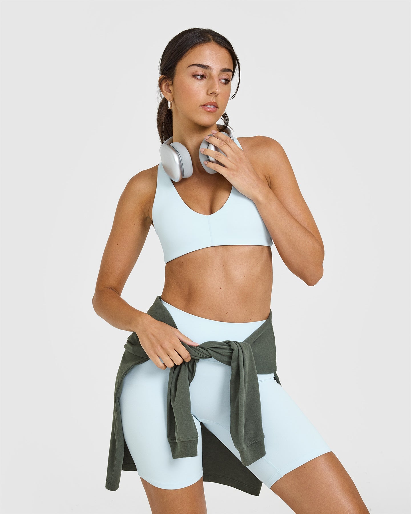 Cloud Blue Seamless Wireless Bralette for Women - Ultra Soft Comfortable Yoga Bralette Top for Lounge, Sleep & Everyday Wear